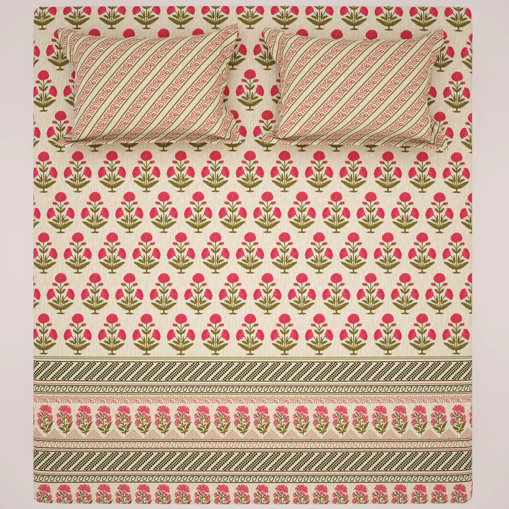 RBG 924 Salonika Cotton 3 Piece Double Bed Bedsheet Set 2 RBG 924 Salonika Cotton 3 Piece Double Bed Bedsheet Set 1