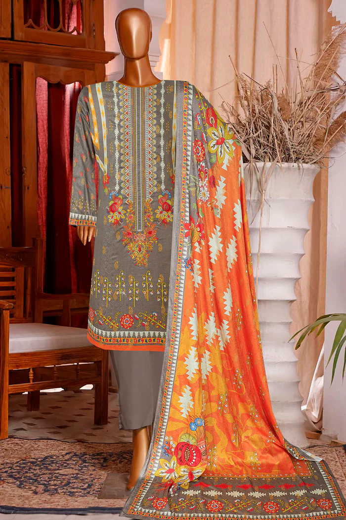 BN Crystal Barosha Embroidered Linen 3 Piece 4 BN Crystal Barosha Embroidered Linen 3 Piece - Image 4