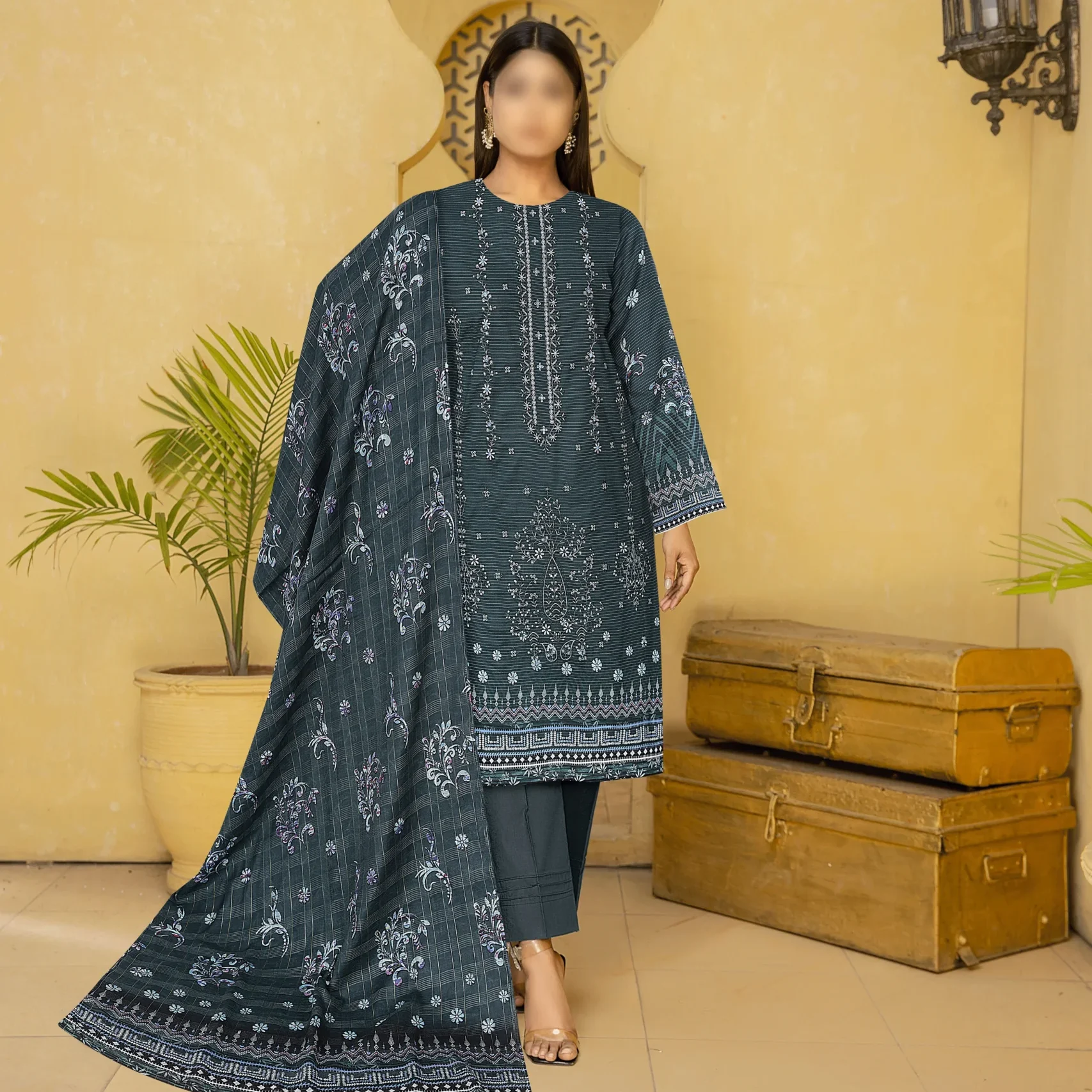 Embroidered Lawn Unstitched 3 Piece B932 1 Embroidered Lawn Unstitched 3 Piece B932