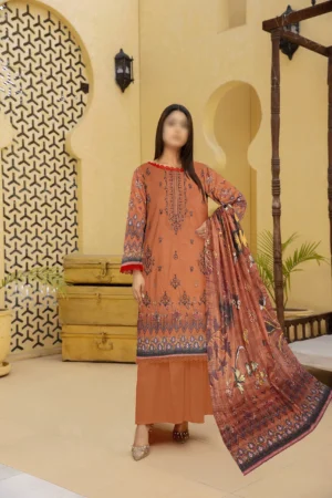 Embroidered Lawn Unstitched 3 Piece B934