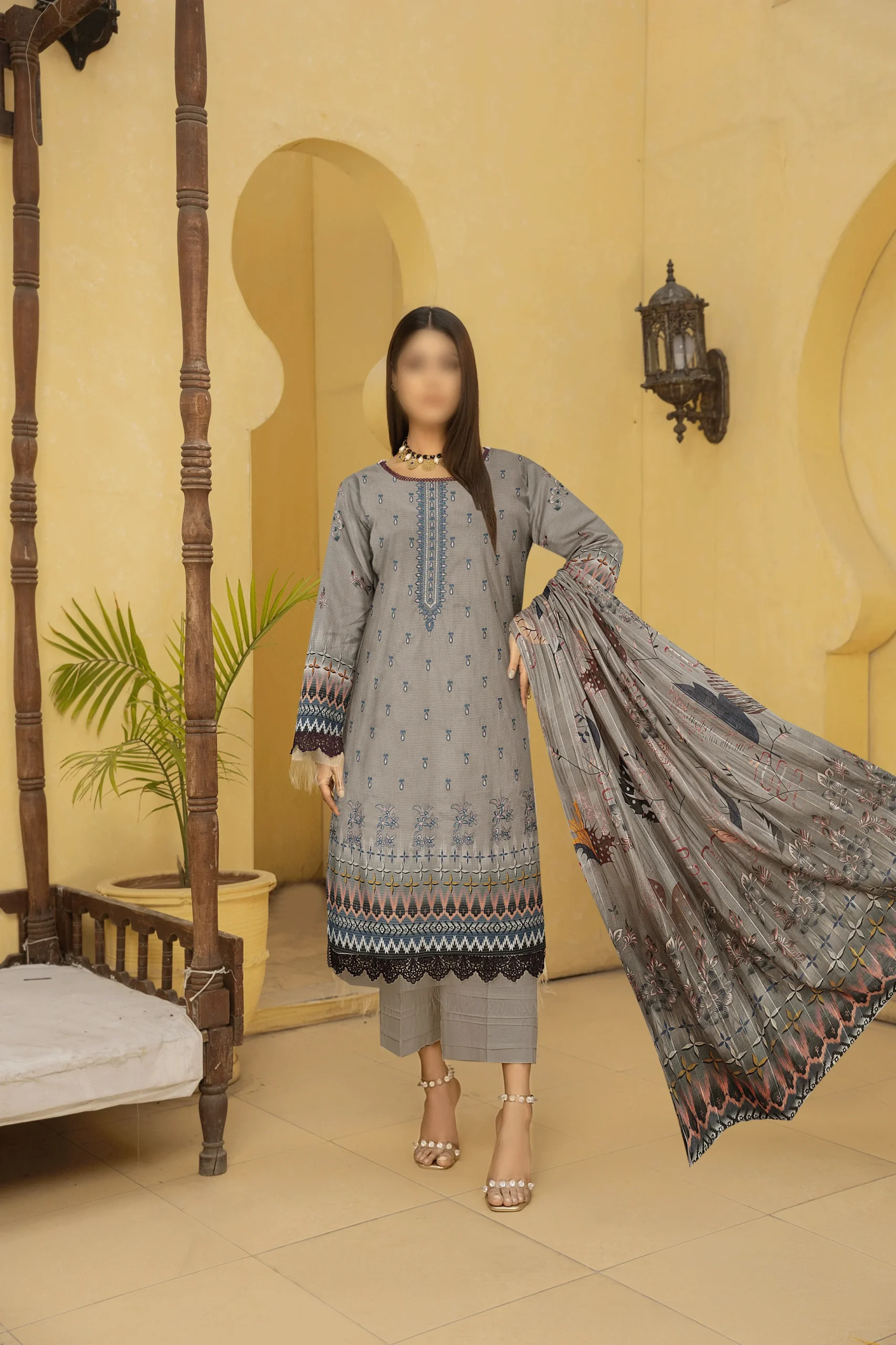 Embroidered Lawn Unstitched 3 Piece B936 1 Embroidered Lawn Unstitched 3 Piece B936