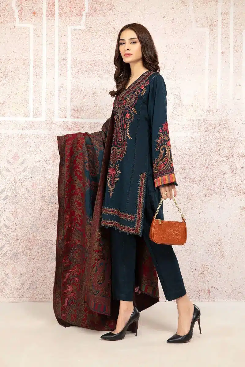 Embroidered Dhanak Unstitched 3 Piece SN 2509 - Image 2