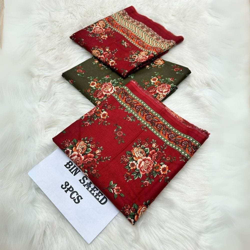 SN 774 Bin Saeed 3 Piece Lawn Unstitched 1 SN 774 Bin Saeed 3 Piece Lawn Unstitched